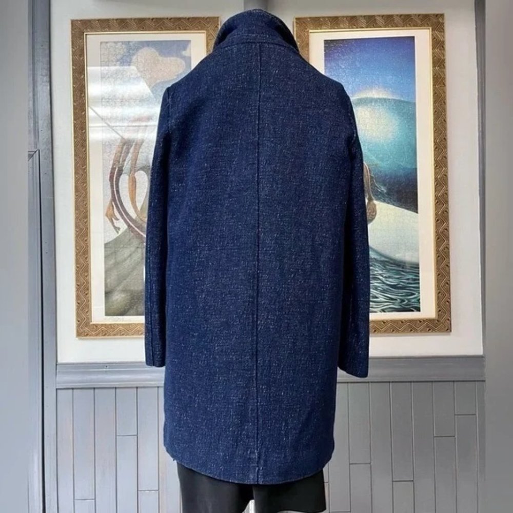 Zara Trafaluc Longline Denim Knit Blazer Size S - Picture 3 of 10
